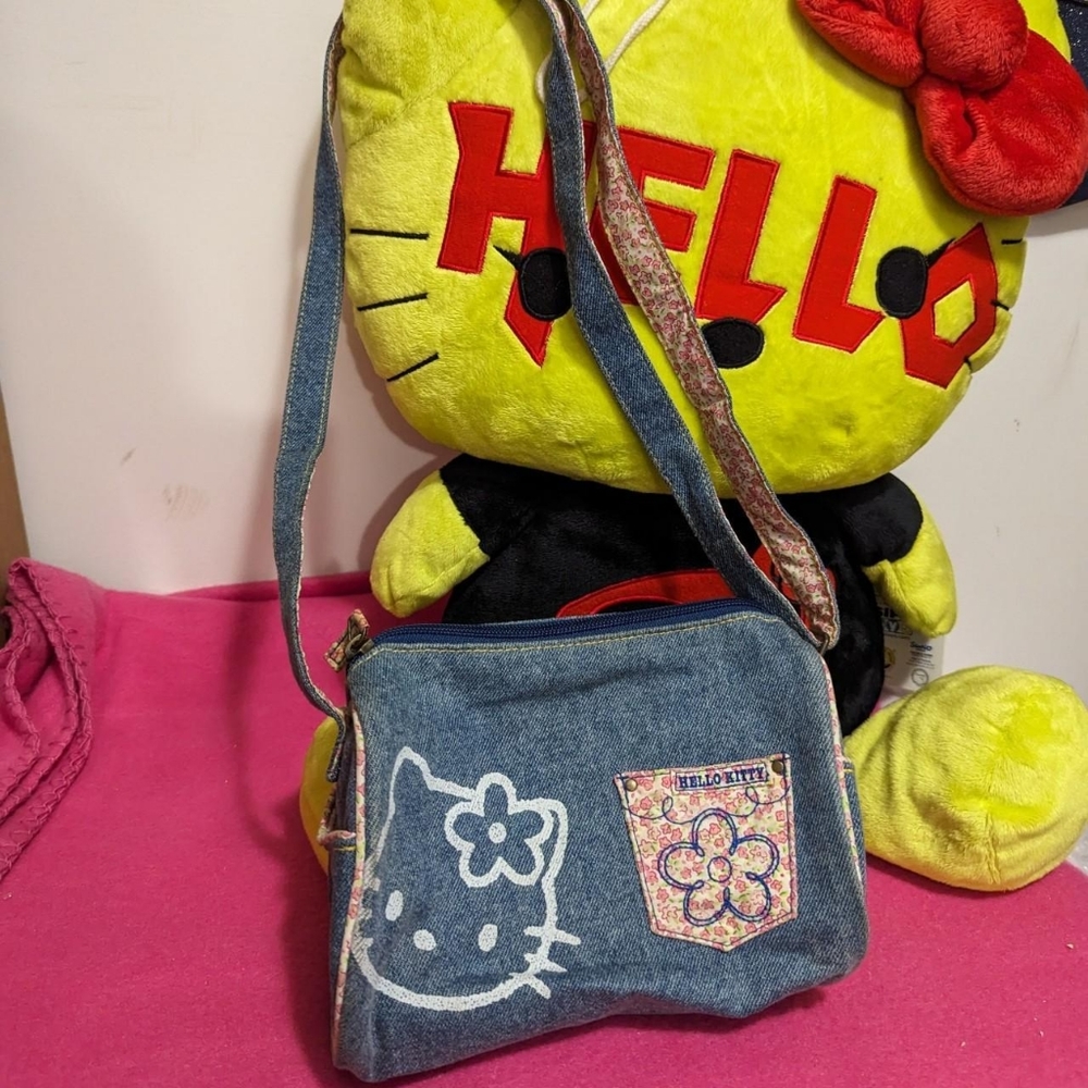 Hello Kitty denim barrel purse